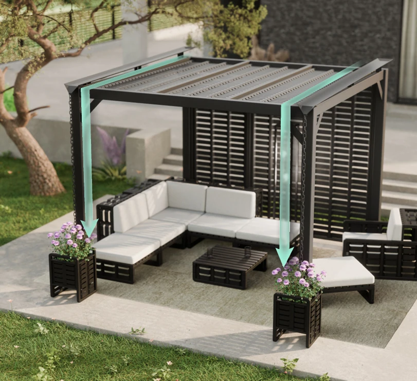 Rynna do zbierania deszczówki + łańcuch